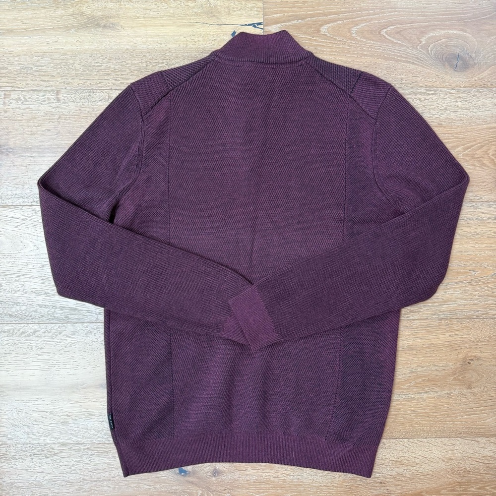 Ted Baker Men's Maroon Zip-Up Sweater - Picture 2 of 5